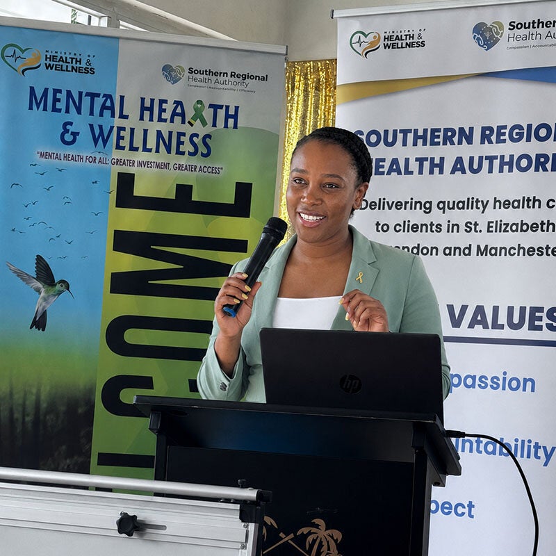 Dr. Janique Baldwin-Miller, Regional Psychiatrist for Jamaica’s Southern Regional Health Authority, helped lead efforts to strengthen mental health and psychosocial support in communities affected by Hurricane Melissa.
