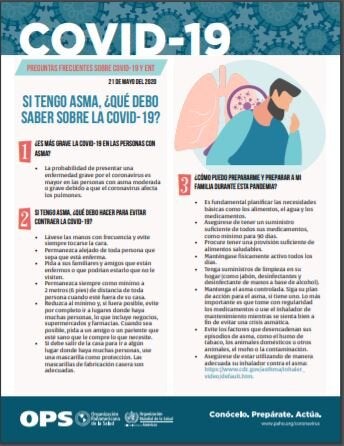 Si tengo Asma, ¿qué debo saber sobre la COVID 19?