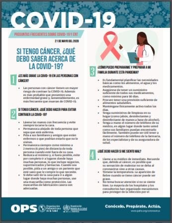 Si tengo cáncer, ¿qué debo saber acerca de la COVID 19?
