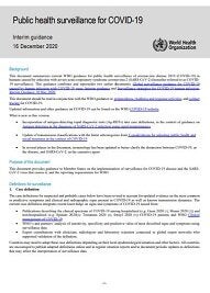 Public health surveillance for COVID-19: interim guidance