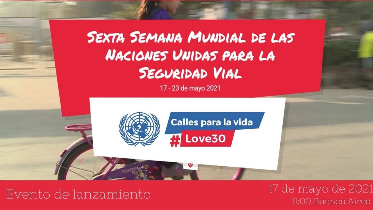 Tarjeta anunciando el evento nacional de Argentina #CallesparalaVida