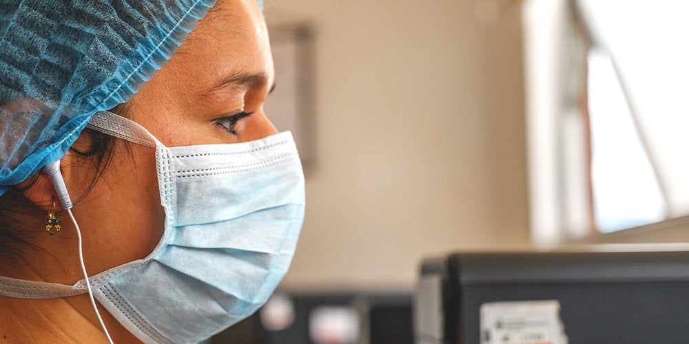 healthcare worker with facemask