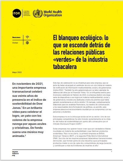 El blanqueo ecológico: lo que se esconde detrás de las relaciones públicas "verdes" de la industria tabacalera