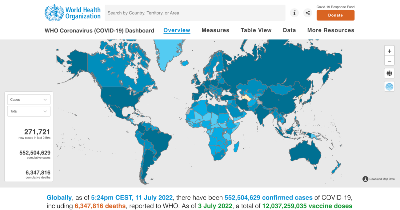 WHO COVID-19 Dashboard