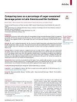 Comparing taxes as a percentage of sugar-sweetened beverage prices in LAC