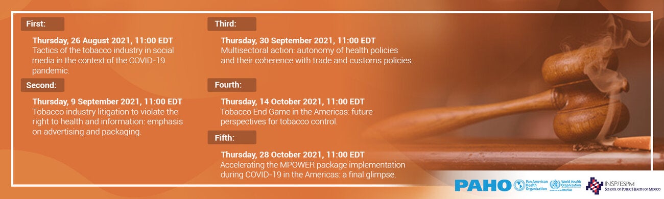 Banner BLOCK 2: Virtual Technical Training on Tobacco Control: Accelerating the MPOWER Package Implementation during COVID-19 in the Americas