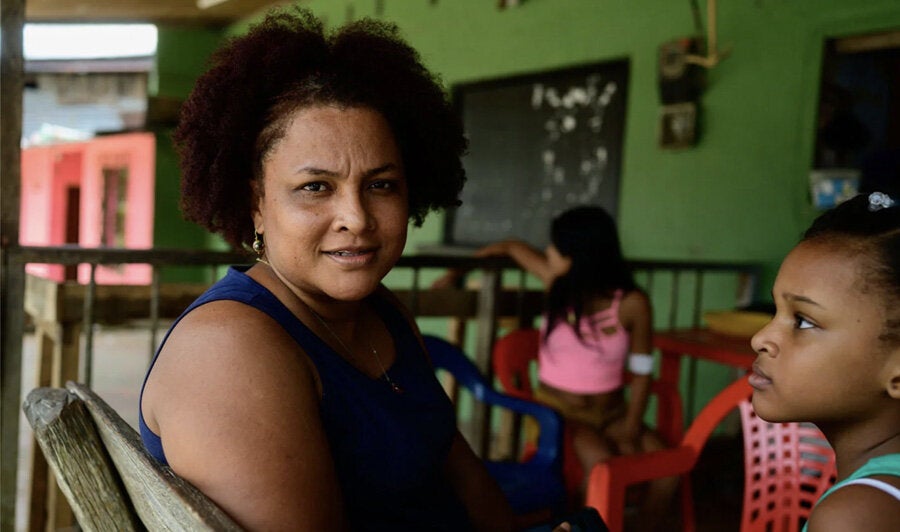afrodescent woman and child