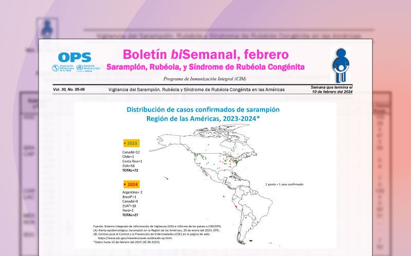 Boletín de sarampion, rubeola y sindrome de rubeola congenita OPS
