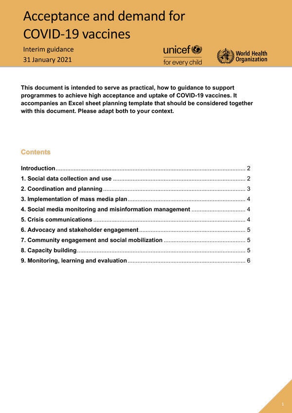 Acceptance and demand for COVID-19 vaccines