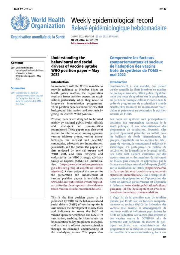Understanding the behavioural and social drivers of vaccine uptake