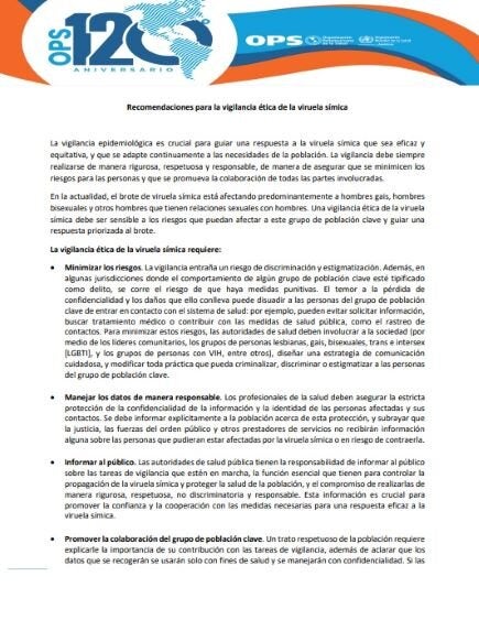 vigilancia ética de la viruela símica