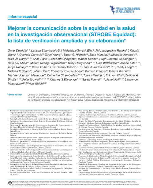 equidad en la salud en la investigación observacional (STROBE Equidad