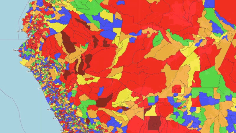 Cobertura de Inmunización subnacional en las Américas mapa