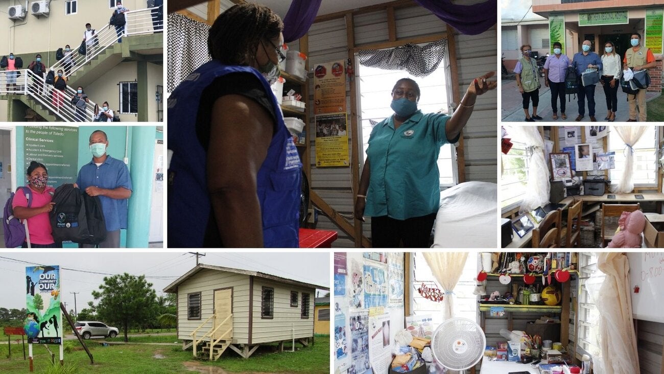 CHWs receiving donation and the health center in Mahogany Heights