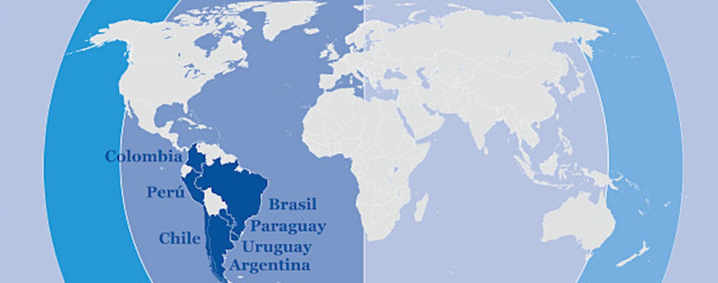 mapa mundi de los continentes resaltando el pais colombia