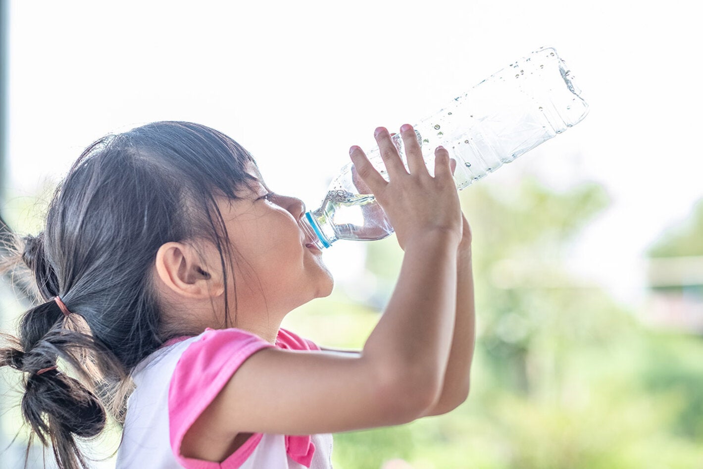 girl drinking water