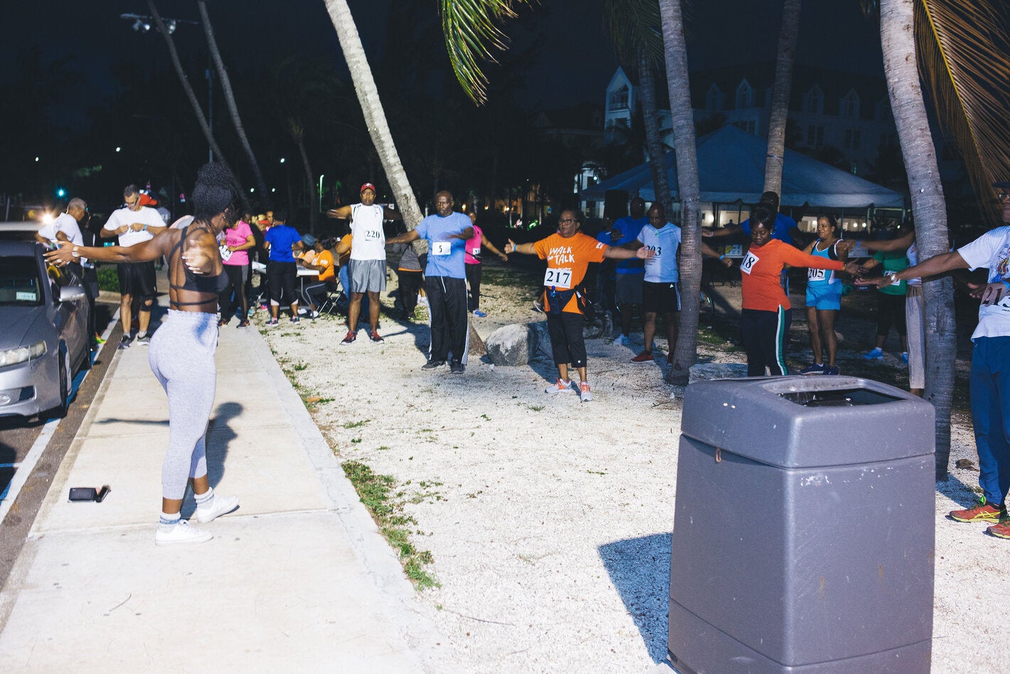 Participants warming up. 