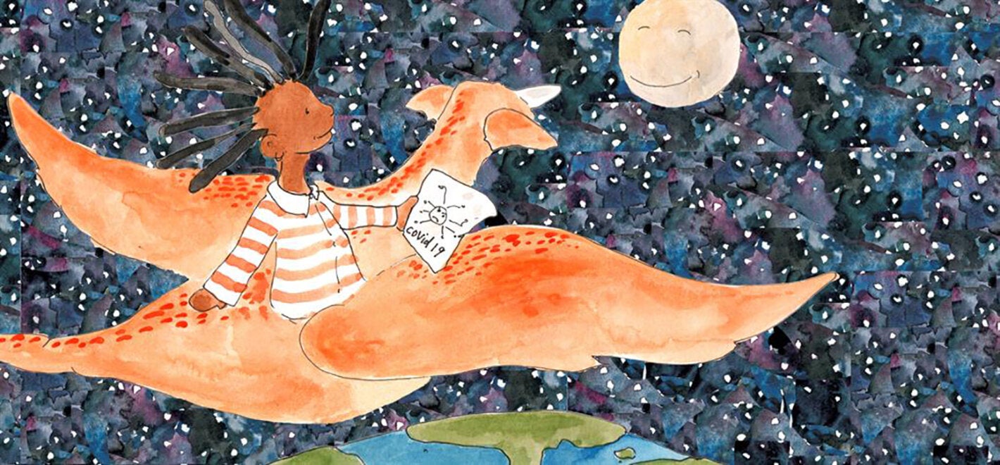 Child on flying creature