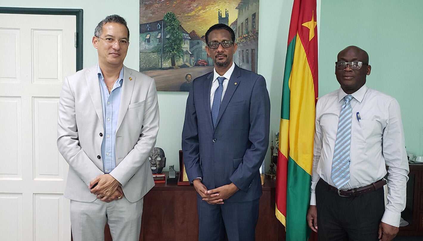 From left Hon Nickolas Steele, Minister of Health, Social Security and International Business, Dr Yitades Gebre, PAHO/WHO Representative to Barbados and the Eastern Caribbean Countries, and Mr Charlton Henry, Permanent Secretary