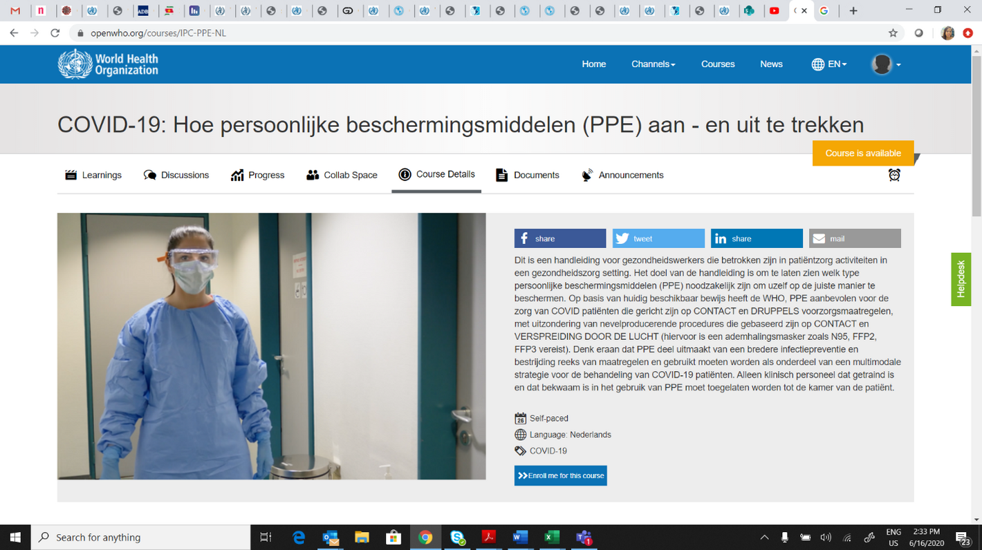 PAHO Suriname launches COVID-19 Courses in Dutch