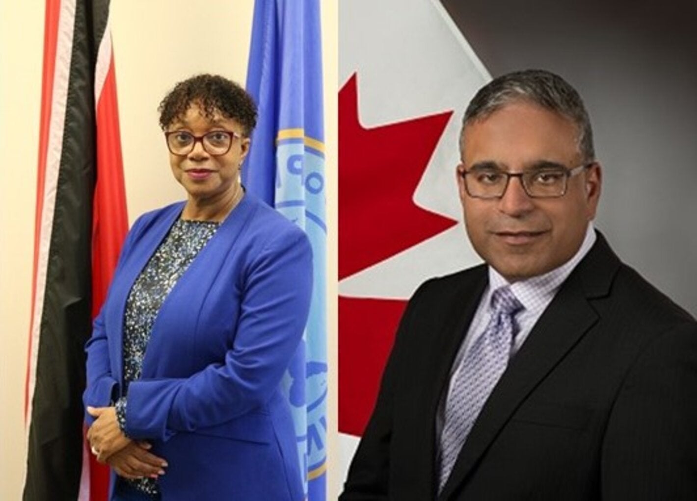 Dr. Erica Wheeler, PAHO/WHO Trinidad and Tobago Country Representative and His Excellency  Sharad Kumar Gupta, High Commissioner of Canada to Trinidad and Tobago