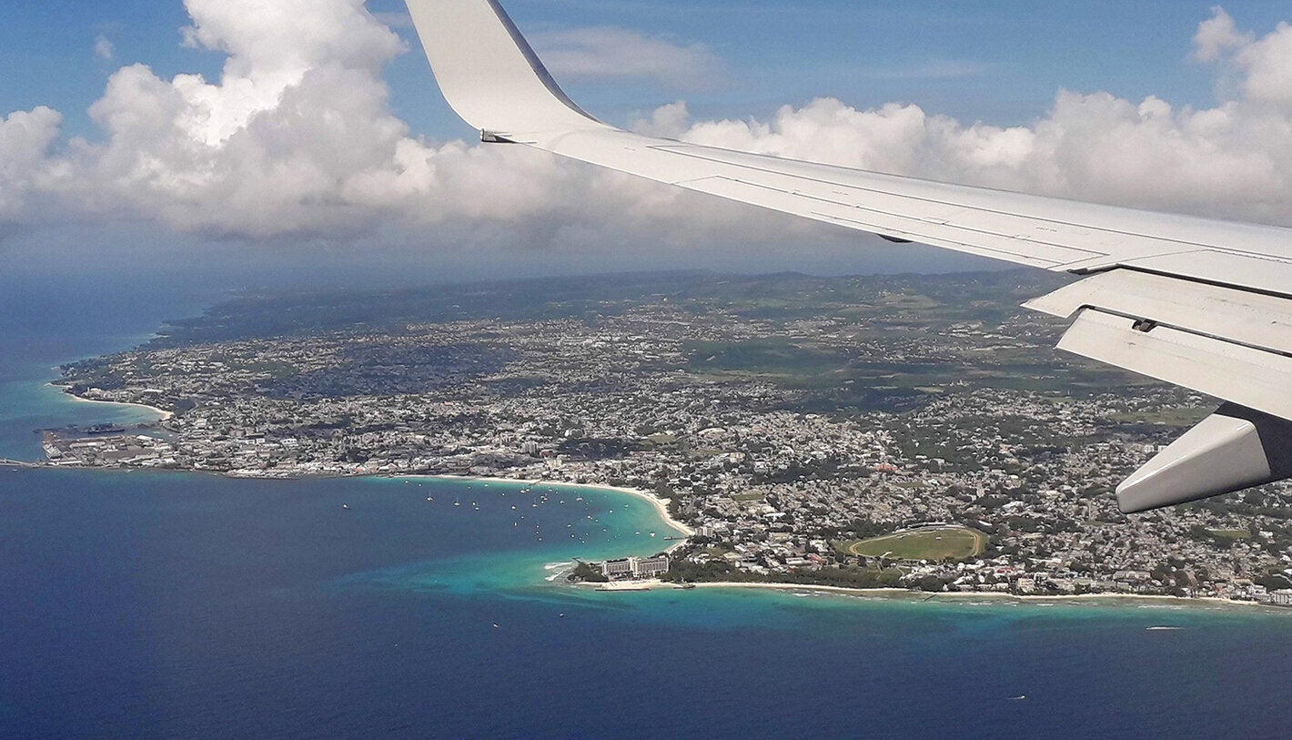 Plane over Caribbean