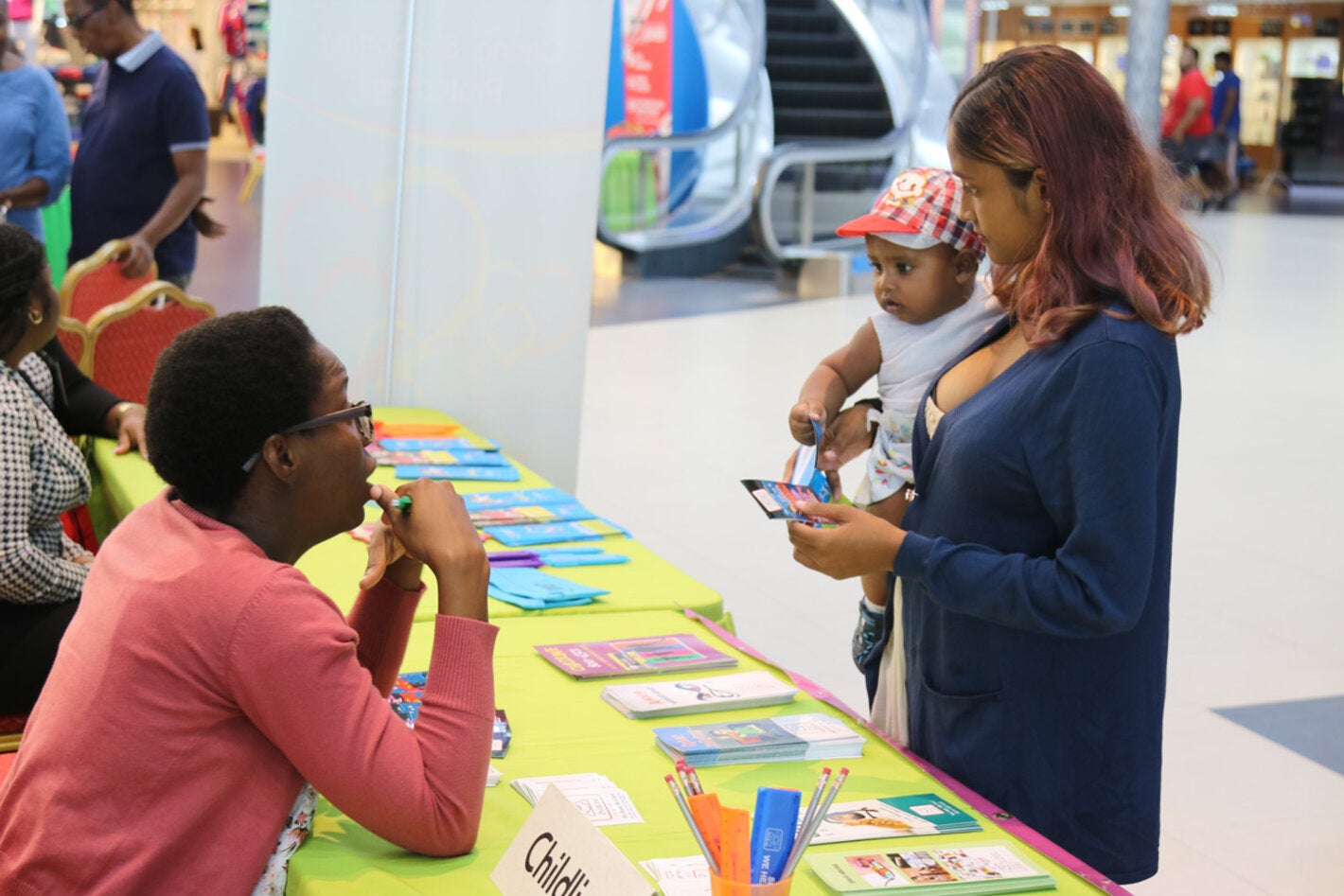 Mother and child participates in the Wellness Fair 