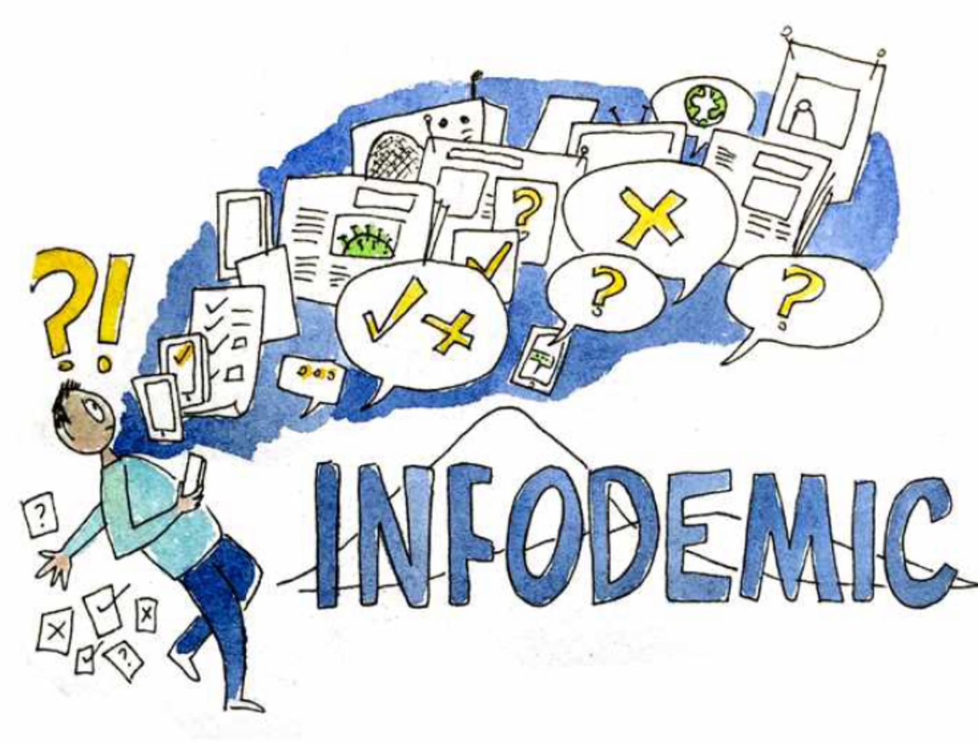 A infodemia é um excesso de informações, tanto on-line quanto off-line, incluindo informações verdadeiras, informações falsas e desinformação