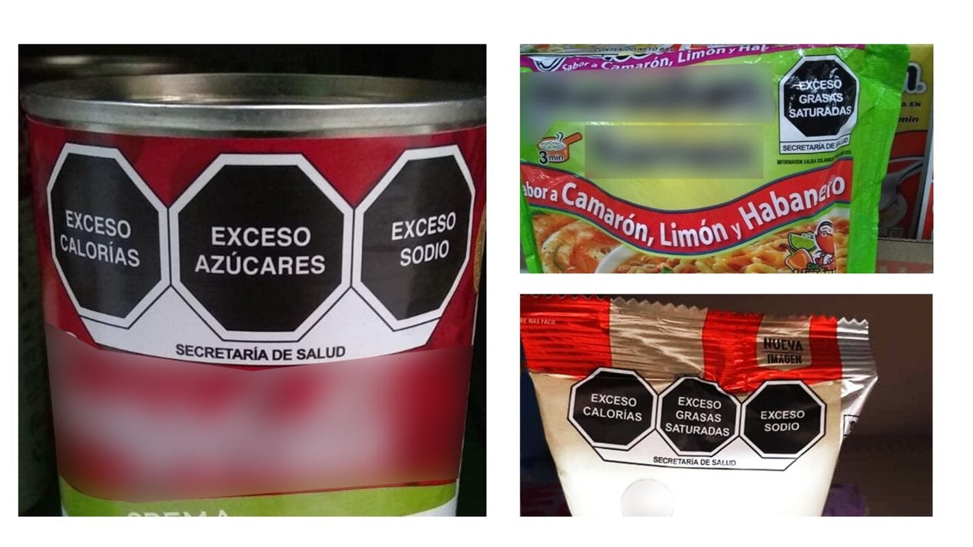 Sample of front-of-package food labeling in Mexican products