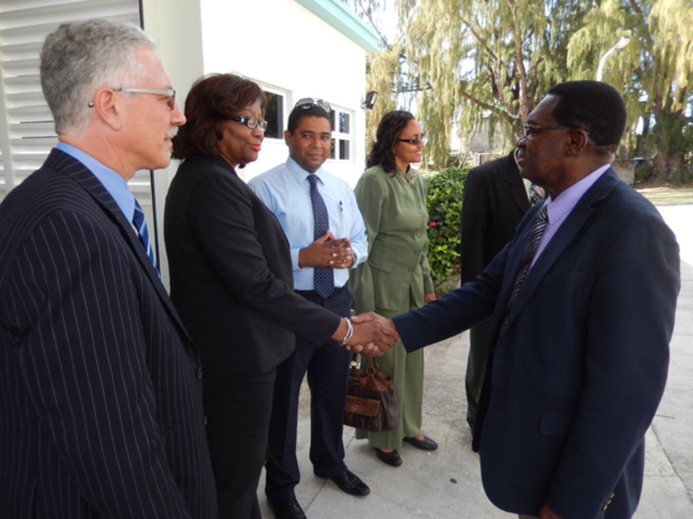 Dr. Etienne visits the Pogson Hospital with Hon. Eugene Hamilton, Minister of Health and other health officials along with Dr. Godfrey Xuereb, PWR for Barbados and Eastern Caribbean Countries