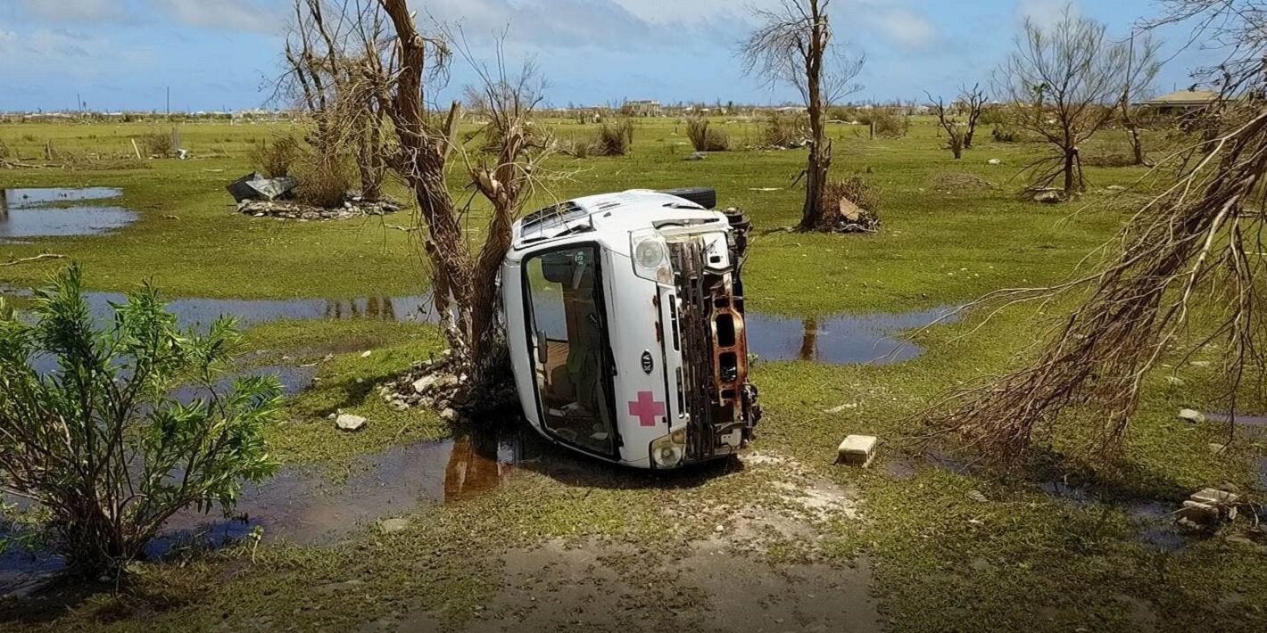 Foto del huracán Irma y María en el Caribe