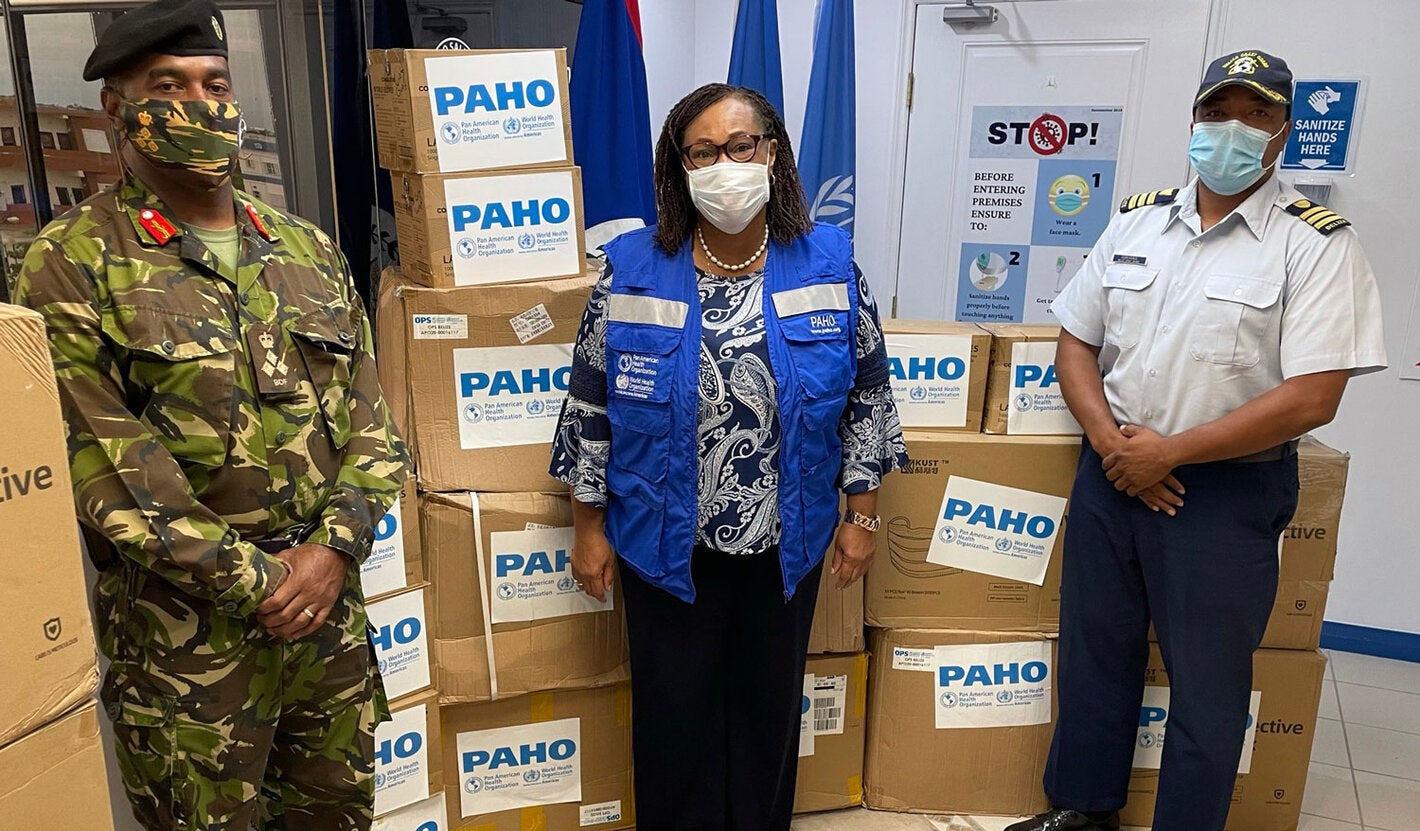 belize paho donates BDF and Coastguard