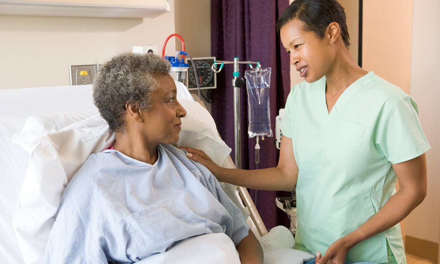 woman receiving care in a hospital