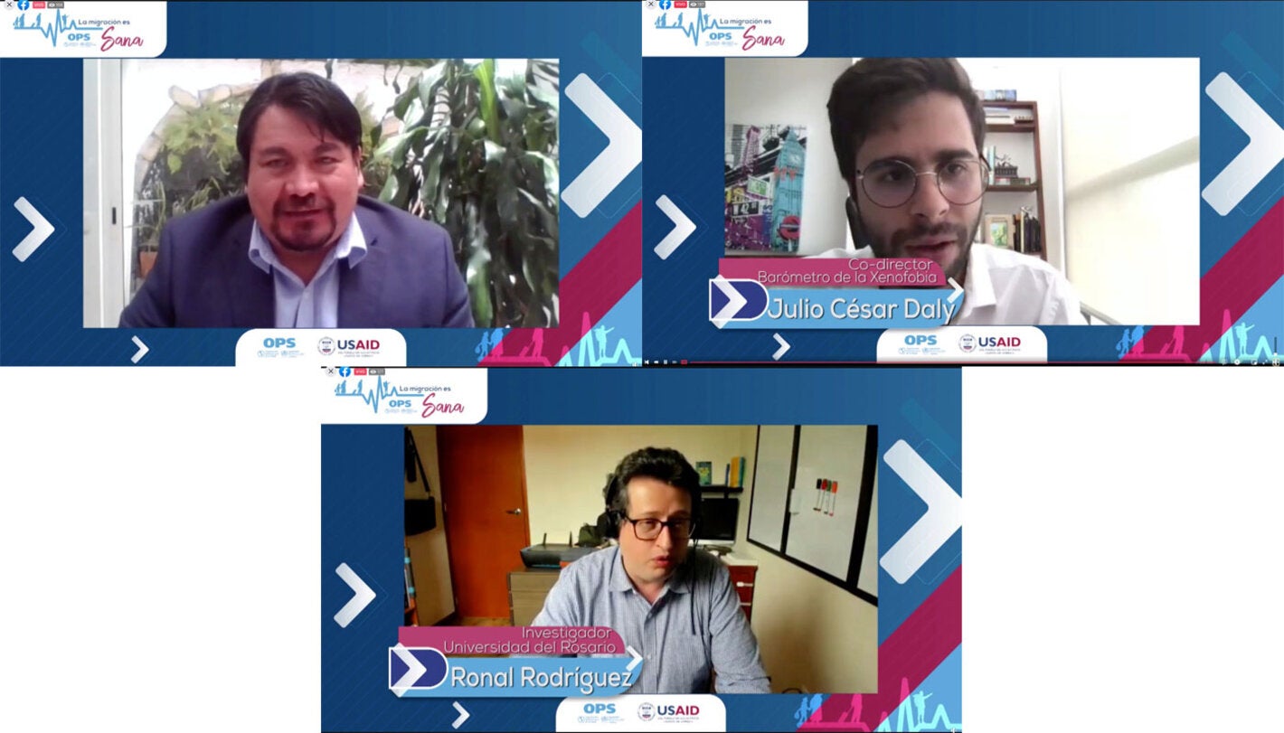 Panel de personas en video-conferencia