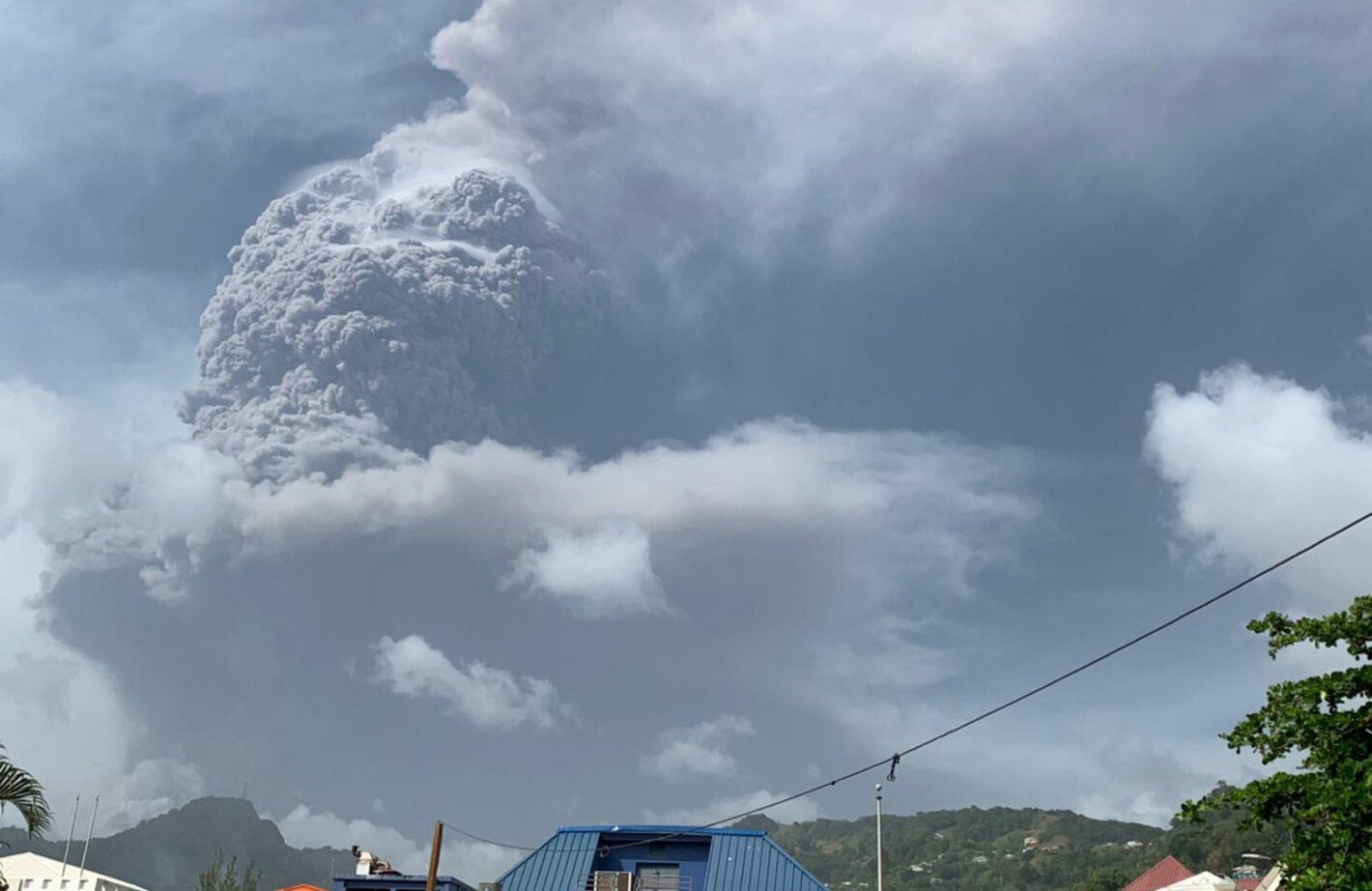 Eruption volcano Soufriere