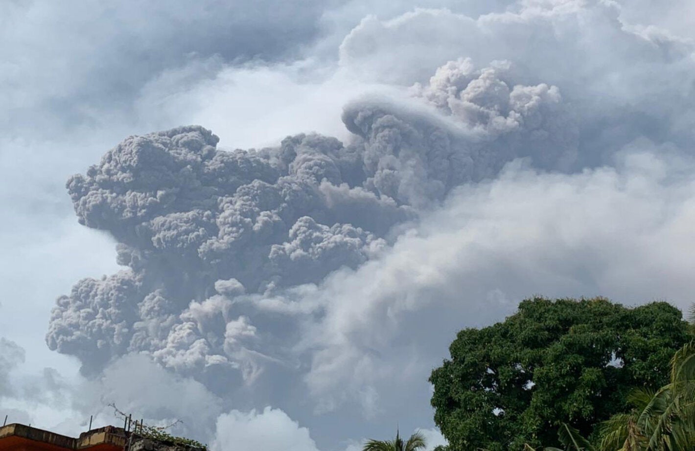 eruptions of Volcano La Soufriere