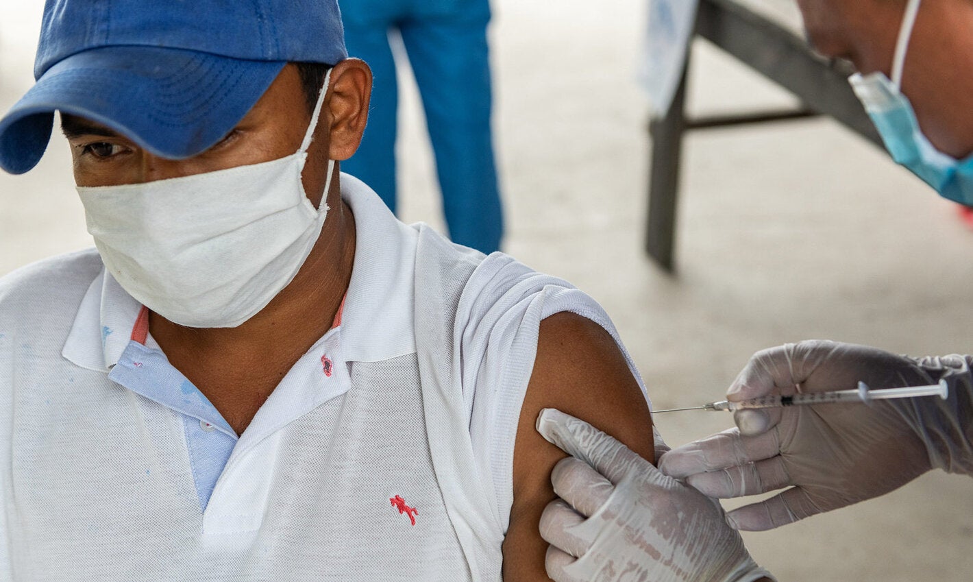 Max gets vaccinated against COVID-19