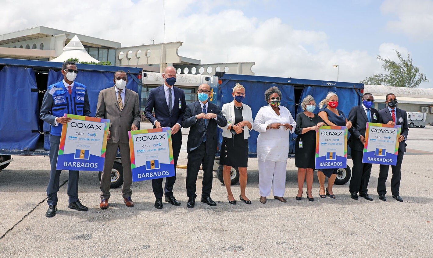 Officials in Barbados receiving COVID vaccines