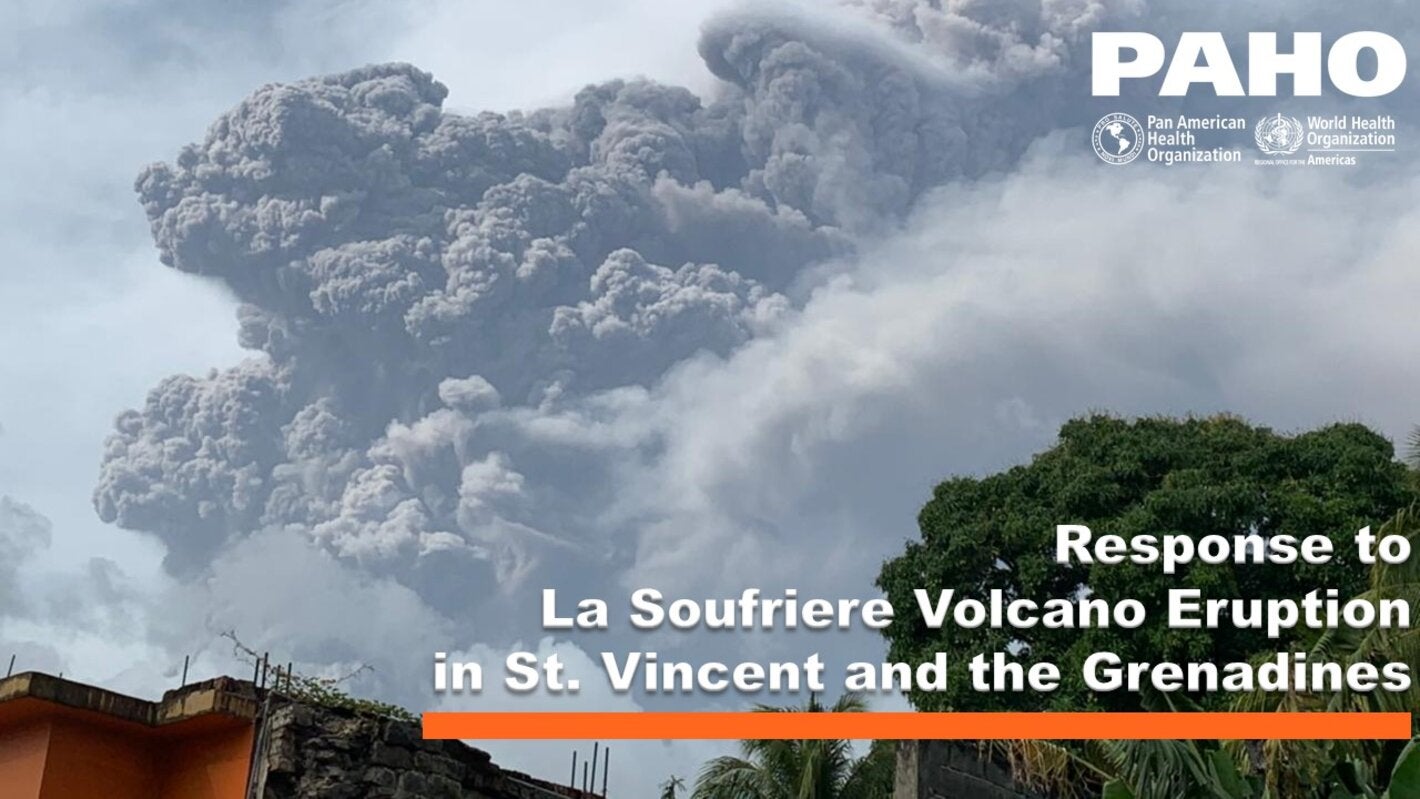 La soufriere eruption in VCT