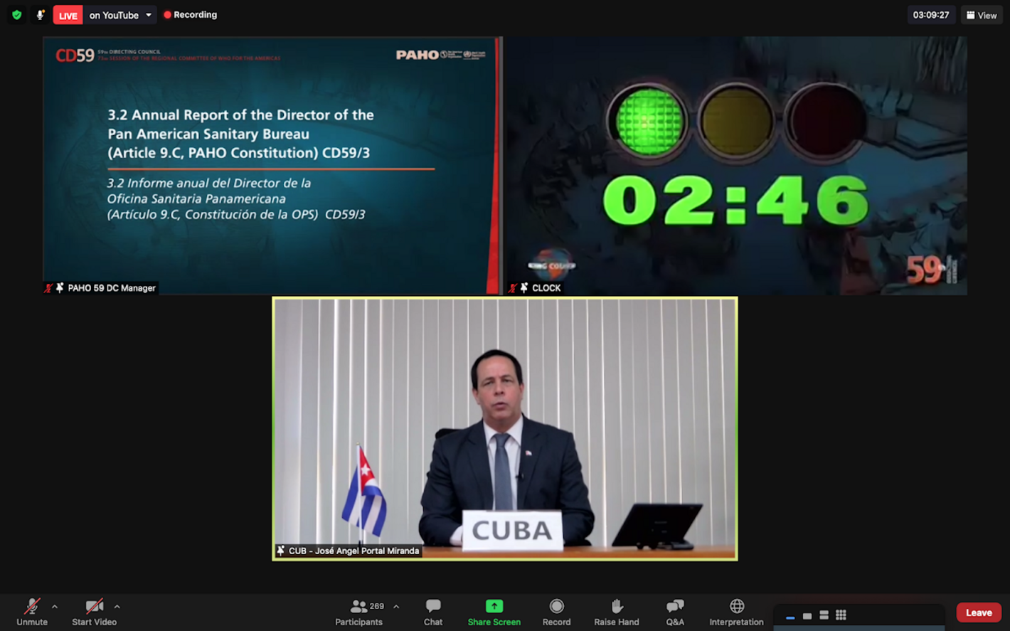 Ministro Salud Pública de Cuba