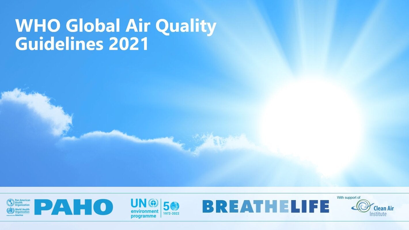 Webinar: WHO Global Air Quality - Guidelines 2021 - PAHO/WHO | Pan