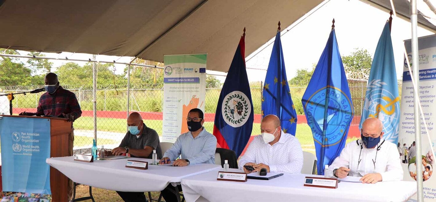 Head Table of the EU visibility event in Belize for the Smart Hospital Project funded by the EU