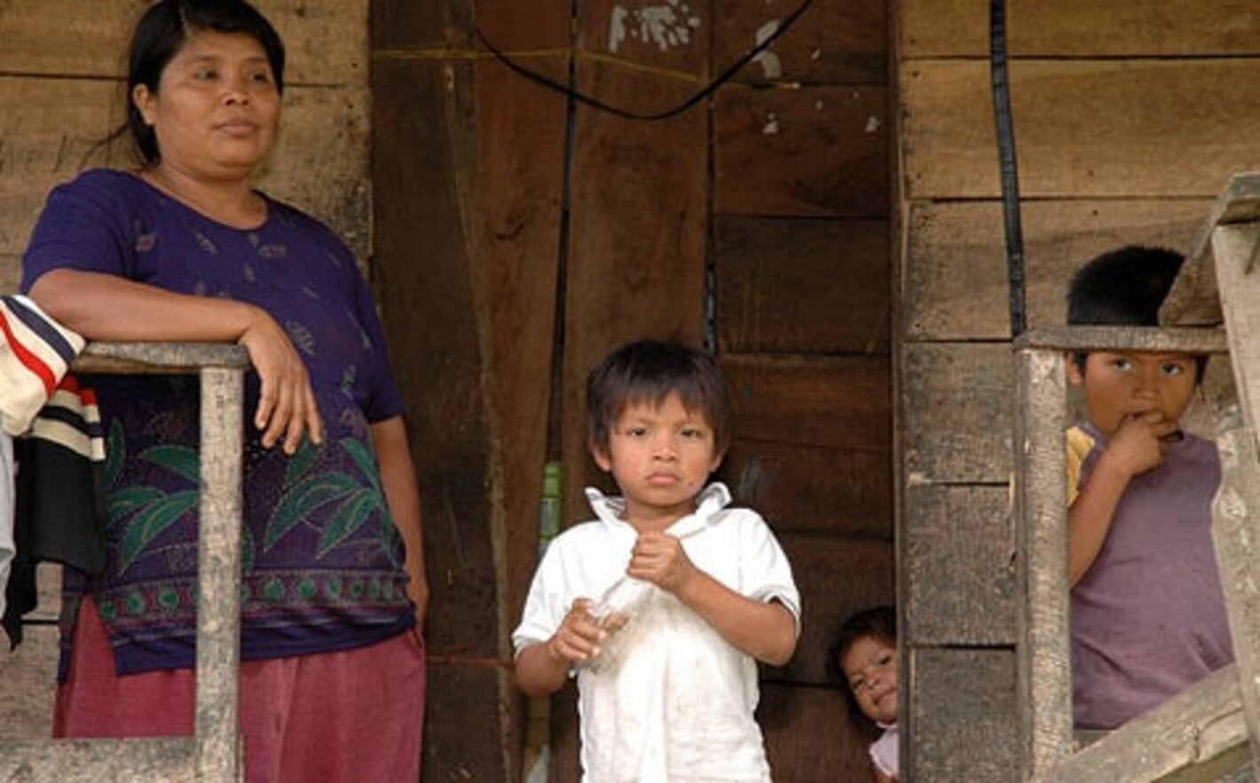 woman and children living in poverty
