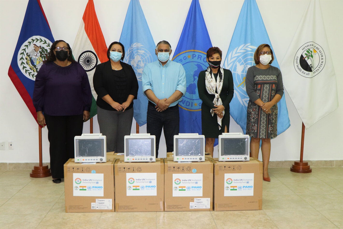 India-UN Development Partnership Fund in Belize donates 20 patient monitors to Ministry of Health and Wellness 