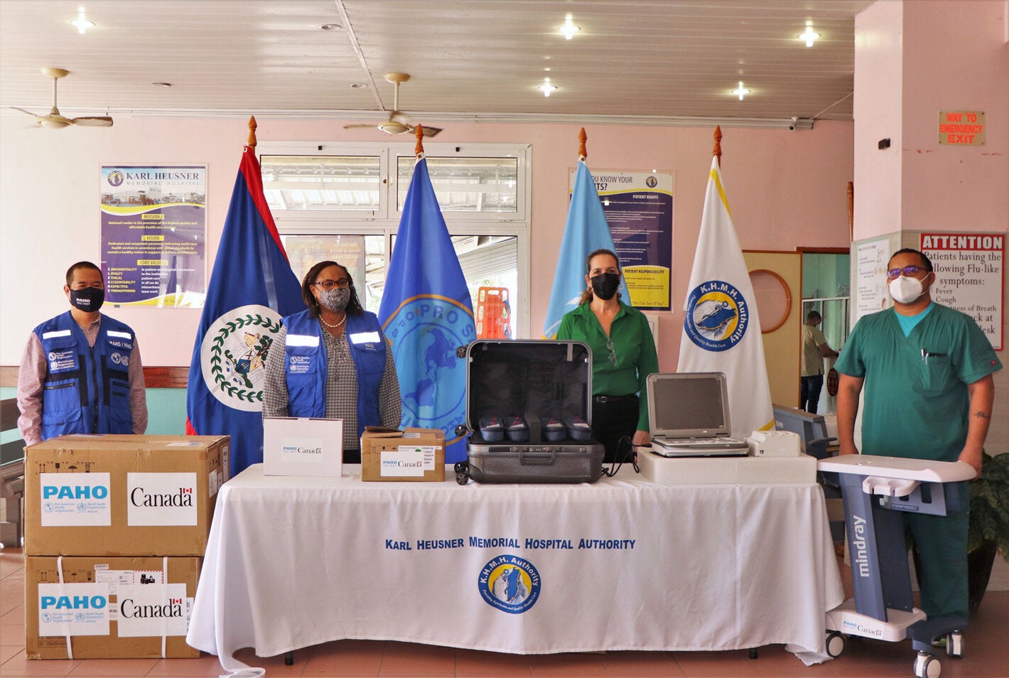 PAHO/WHO and Government of Canada donate two portable ultrasounds to the KHMH Belize