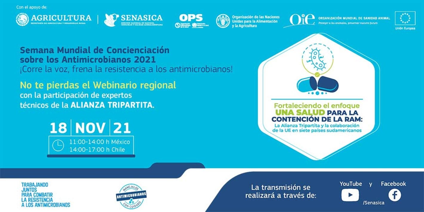 Webinario revisará acciones para la adopción efectiva de prácticas que contengan el riesgo del uso indiscriminado de Antimicrobianos en diferentes sectores