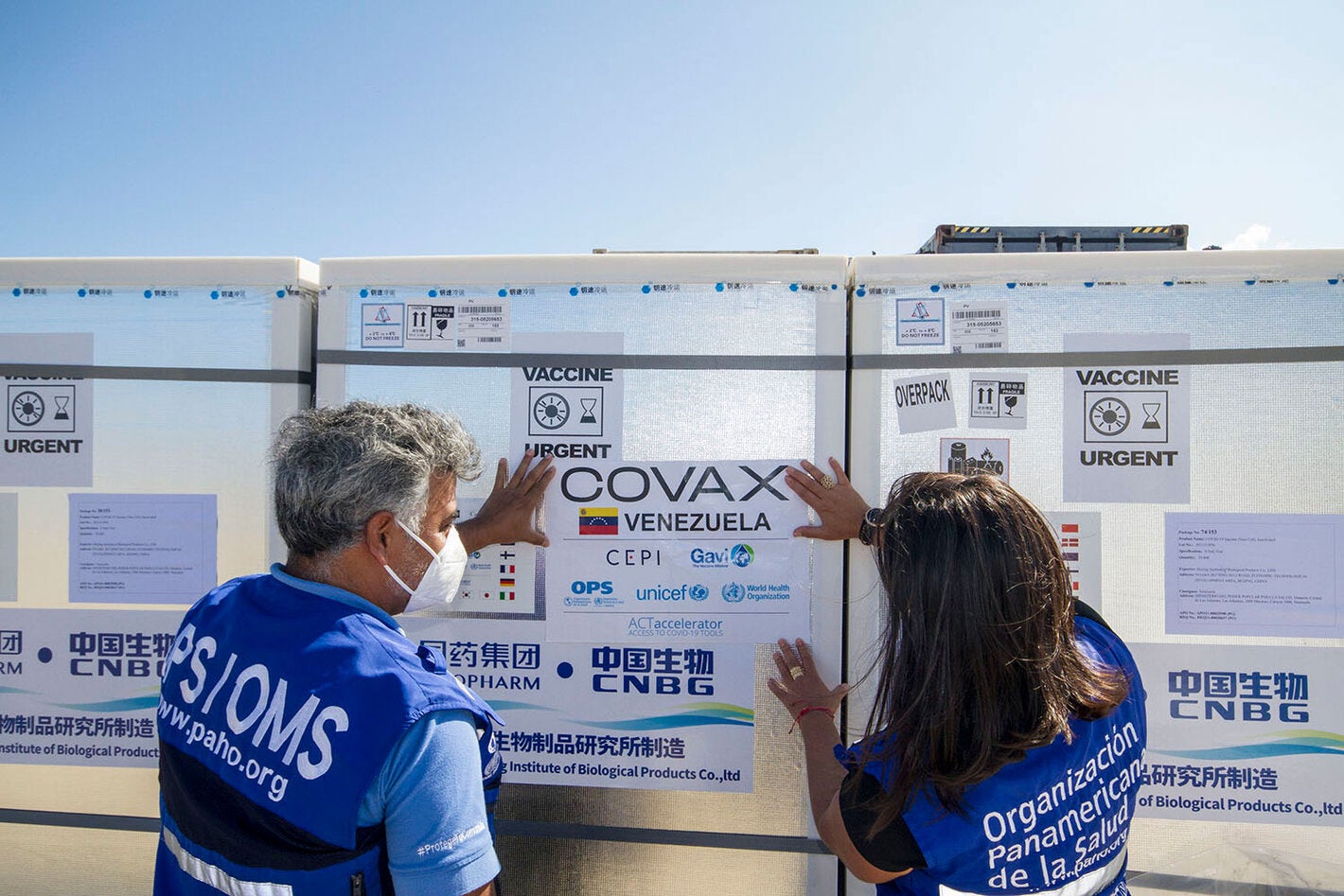 Venezuela recibe lote de 3,1 millones de vacunas contra la COVID-19 