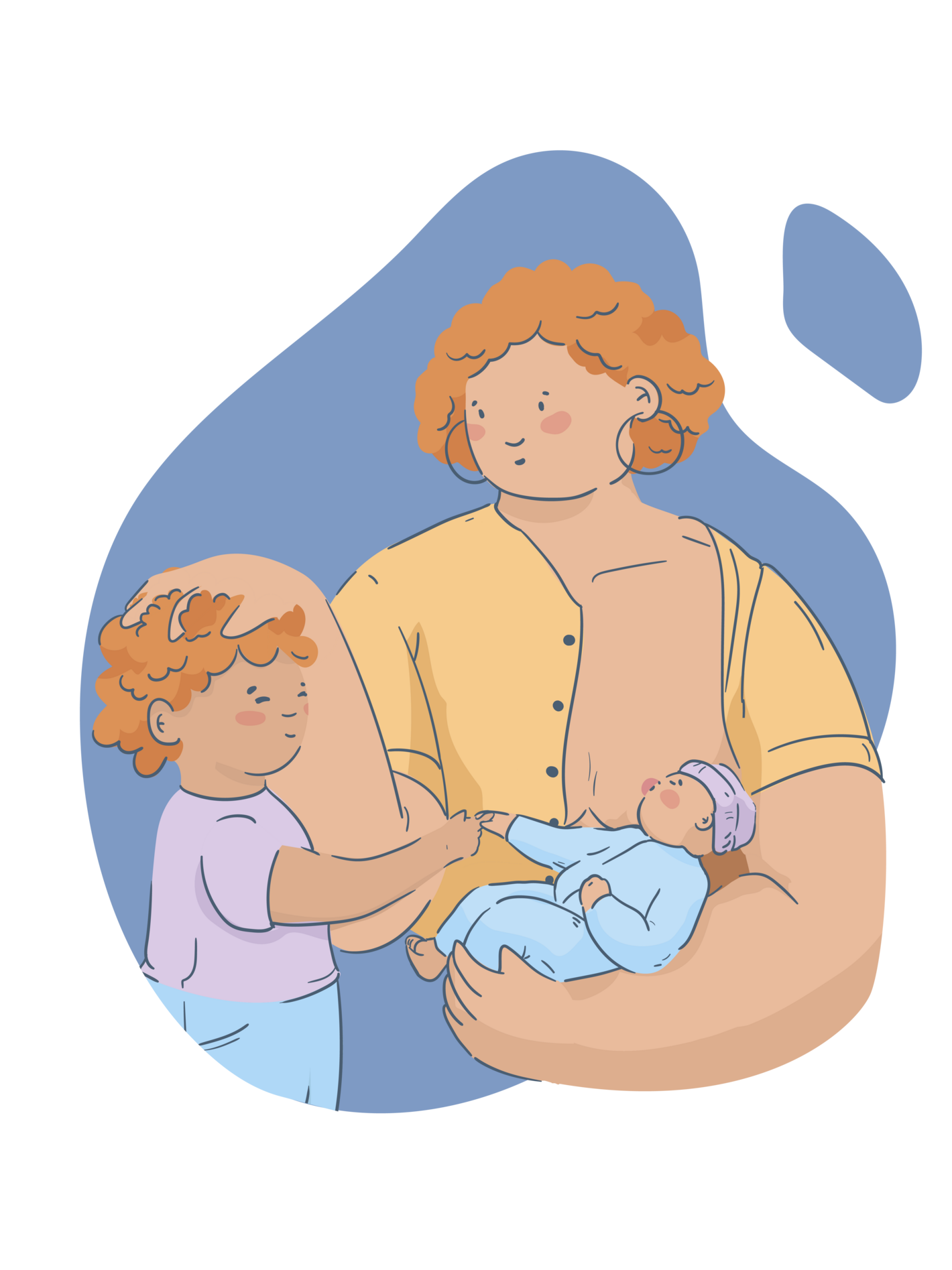 Madre-recién-nacido-y-hermano