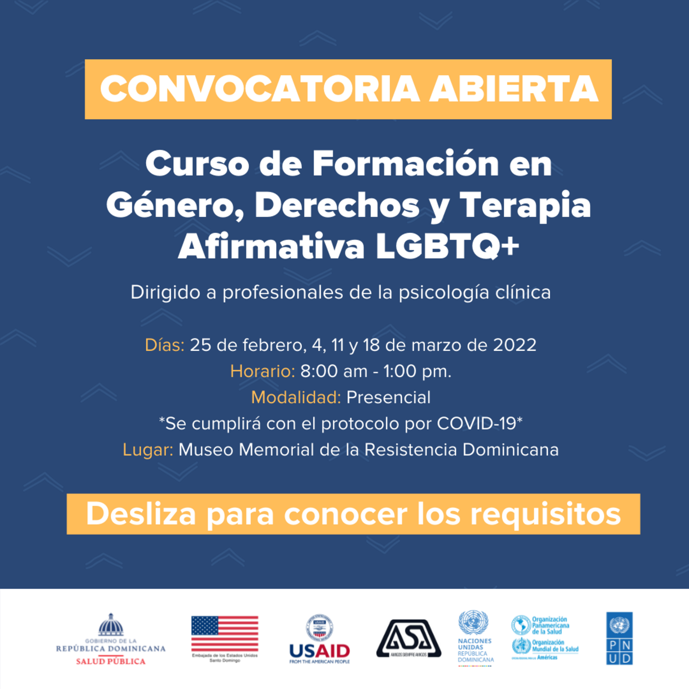 OPS apoya en realización curso de Formación en Género, Derechos y Terapia Afirmativa LGBTQ+