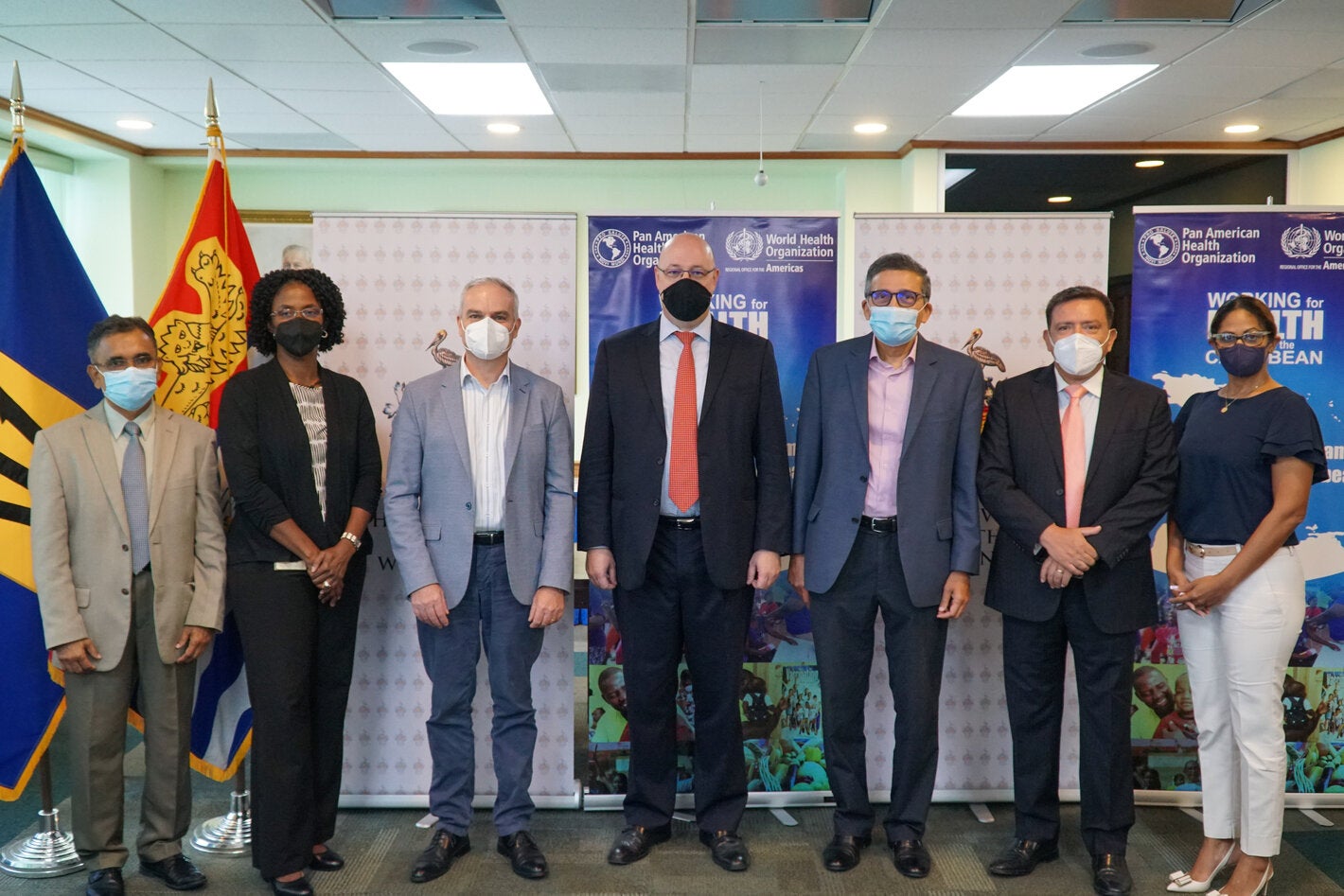 Representatives from PAHO and UWI at the launch event.